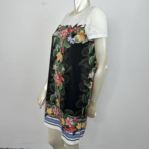 Desigual Dress Medium Floral Print T-Shirt Shift Pullover Short Sleeve - Picture 5 of 10